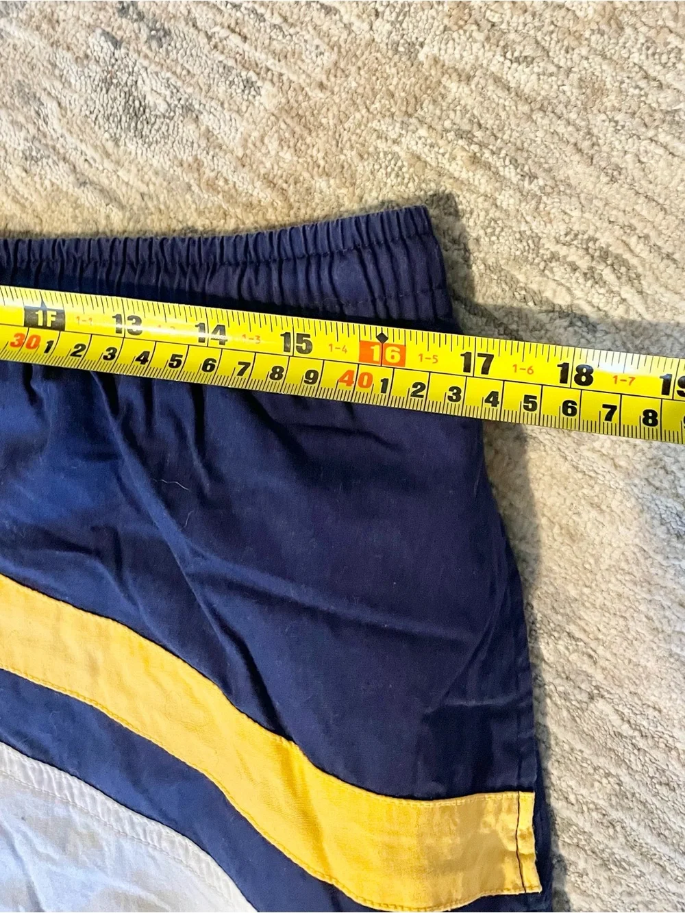 VTG Pierre Cardin Swim Shorts Embroidered Logo and Yellow Trim Mesh Lining Sz L